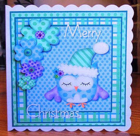 Cute Owl Topper Christmas by Johanna Lambert