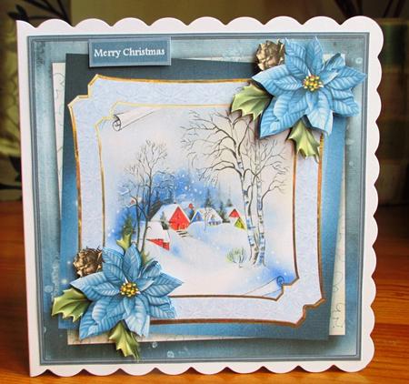 A Silent Night 7x7 Card with Decoupage by Johanna Lambert