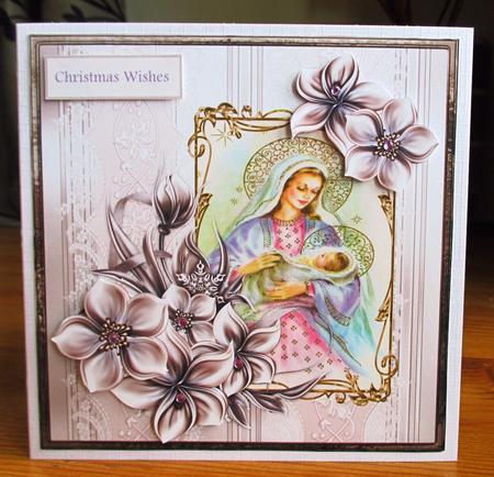 Mary and Baby Jesus 7x7 Card and Decoupage by Johanna Lambert