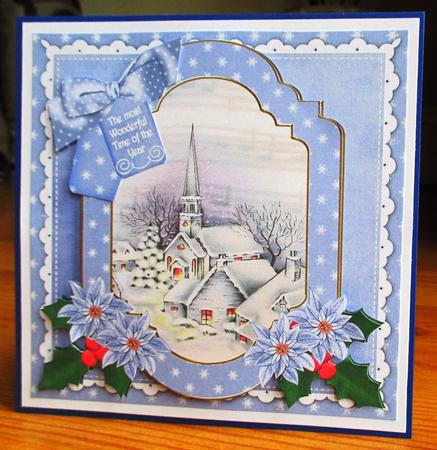 Blue Church Wonderful Time 6in Christmas Step by Step by Johanna Lambert
