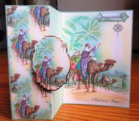 Three Wise Men Foldback Card with Toppers and Sentiment Tags by Johanna Lambert