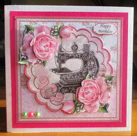 Sew Special Vintage Sewing Machine 8x8 Decoupage Mini Kit by Johanna Lambert