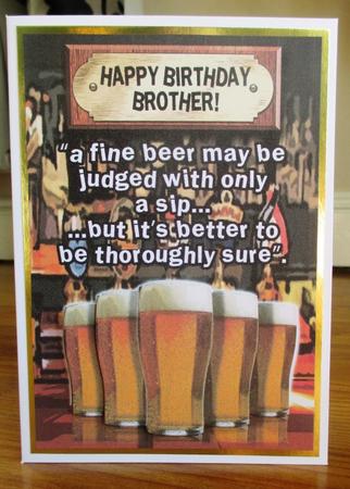 Pints of Beer Happy Birthday Brother by Johanna Lambert