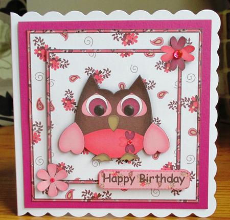 Owl Always Love You 6x6 Square Card with Decouapge by Johanna Lambert