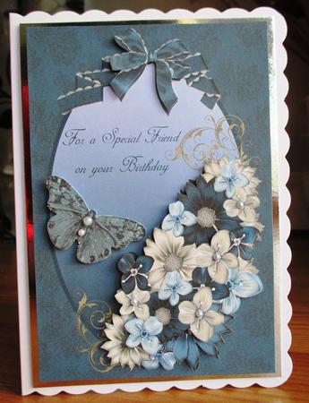 Special Friend Birthday Blue Floral by Johanna Lambert