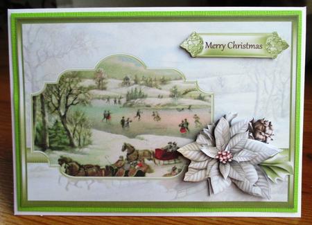 Ice Skating at the Lake Card with Decoupage by Johanna Lambert