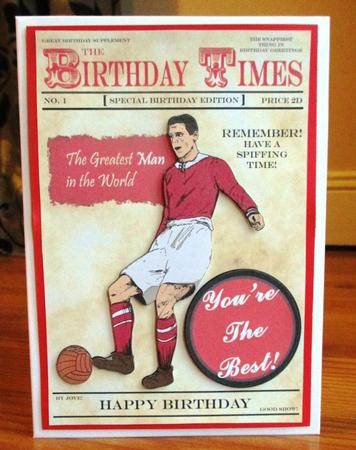 Retro Footballer (man's Birthday) - A5 by Johanna Lambert