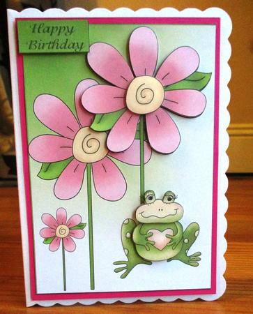 Miss You Happy Birthday Best Wishes Frogs Rule Card by Johanna Lambert