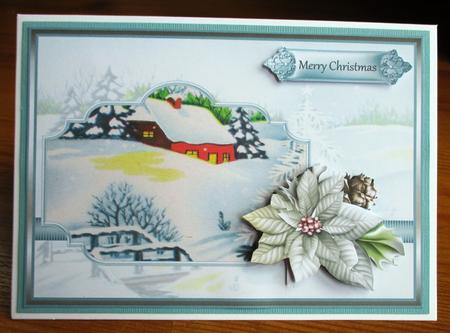 Snowhills and Trees Card with Decoupage by Johanna Lambert