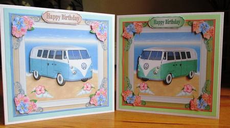 Birthday Decoupage Holiday Camper Van Topper 3 by Johanna Lambert
