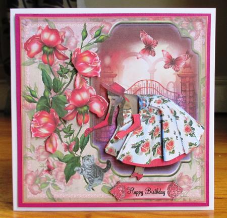 1950's Style Chasing Butterflies Mini Kit Card Front by Johanna Lambert