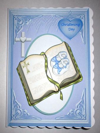 Baby Boy Blue Christening with Bible by Johanna Lambert
