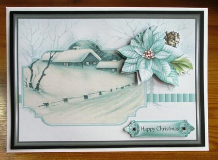 Farmhouse in Winter Card with Decoupage by Johanna Lambert