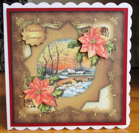 Vintage Christmas Winter Scene Topper by Johanna Lambert
