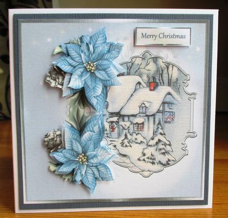 Vintage Christmas Fir Trees7x7 Card by Johanna Lambert