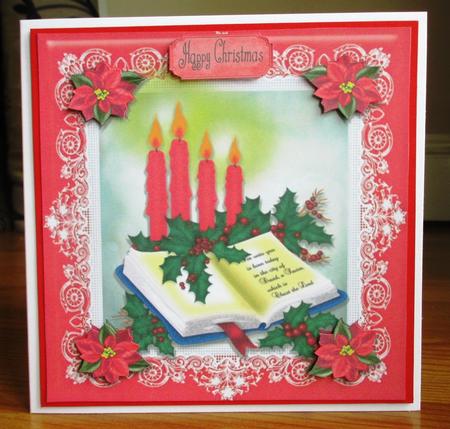 Beautiful Christmas Candles 8x8 by Johanna Lambert