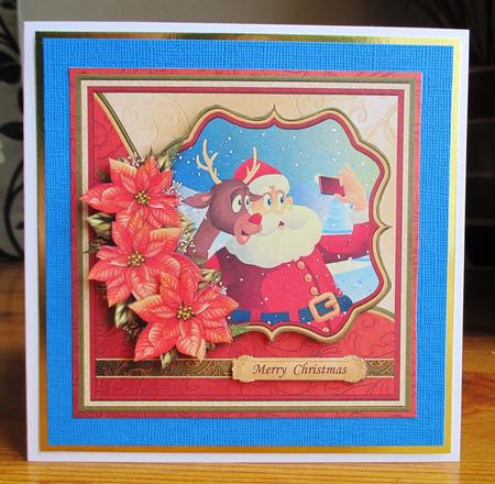 Santa & Rudolf Selfie 7.5 Christmas Decoupage Mini Kit by Johanna Lambert