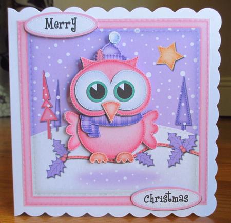Xmas Little Hoot Owl Quick Card N 3D Decoupage by Johanna Lambert