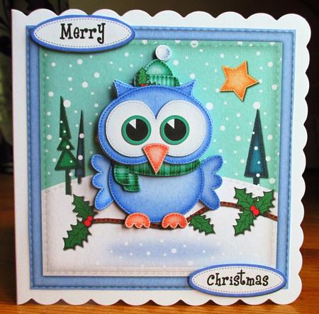 Xmas Little Hoot Owl Quick Card N 3D Decoupage by Johanna Lambert