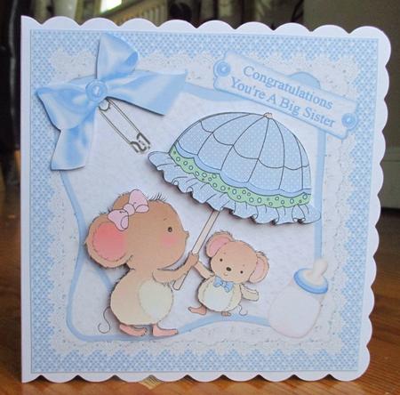 8x8 Congratulations New Big Sister Baby Boy Mini Kit by Johanna Lambert