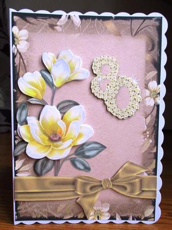 Lemon Magnolia 80 Card Fronts with Decoupage by Johanna Lambert