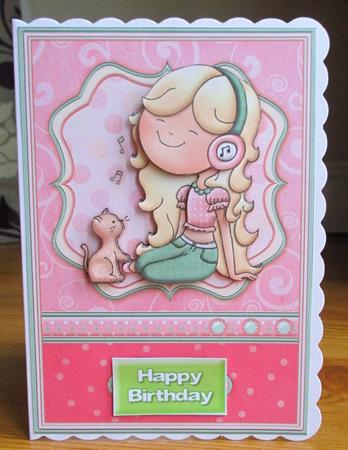 Musical Maisy Birthday Girl Topper & Decoupage by Johanna Lambert