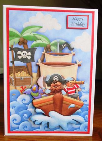 Pirate Ship Topper and Decoupage by Johanna Lambert