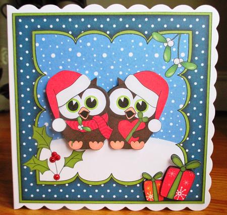 8x8 Xmas Little Hoot Owl Love 3D Decoupage by Johanna Lambert