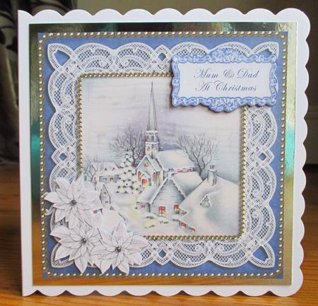Blue Church Mum & Dad 8in Sentiment Step by Step by Johanna Lambert