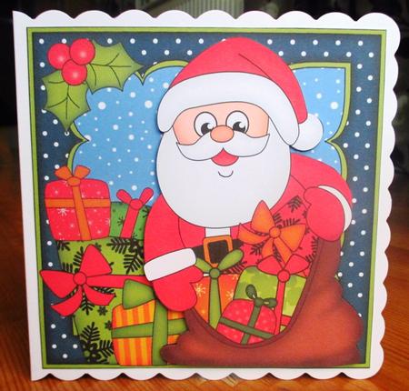 8 x 8 Christmas Santa's Sack Scalloped Corner Topper by Johanna Lambert