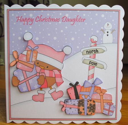 8 x 8 Christmas Bobbin Robin Scalloped Corner Topper by Johanna Lambert