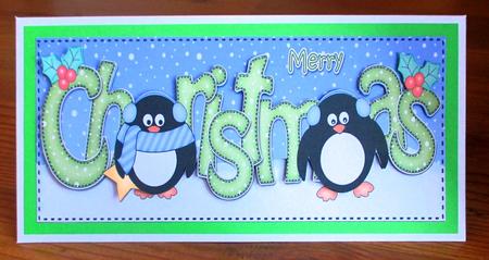 Large Dl Christmas Penguins 3D Decoupage by Johanna Lambert