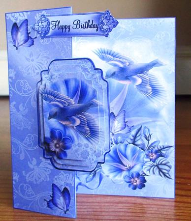 Morning Glory and Blue Bird Flutter No Holes Fold Mini Kit by Johanna Lambert
