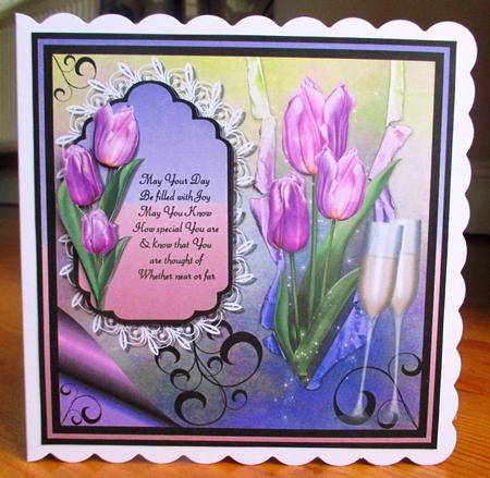 Lilac Tulips & Twirls - Poem Tag Card by Johanna Lambert