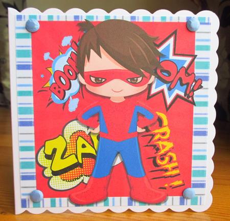 Super Hero Blue & Red 1-8 8x8 by Johanna Lambert