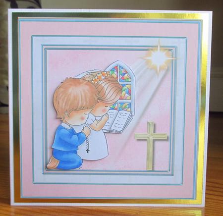 Beautiful Girl and Boys Baptisaum or Confirmation Card by Johanna Lambert