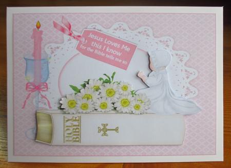 Baby Girl Christening Decoupage by Johanna Lambert