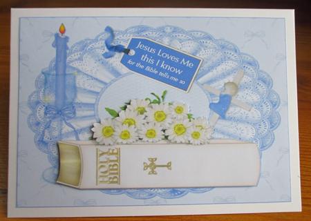 Baby Boy Christening Decoupage by Johanna Lambert