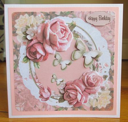 Pink Roses Card by Johanna Lambert