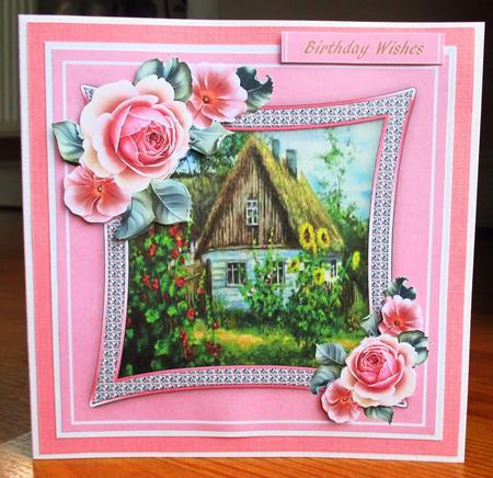 Lovely Woodcutter's Cottage and Roses  by Johanna Lambert