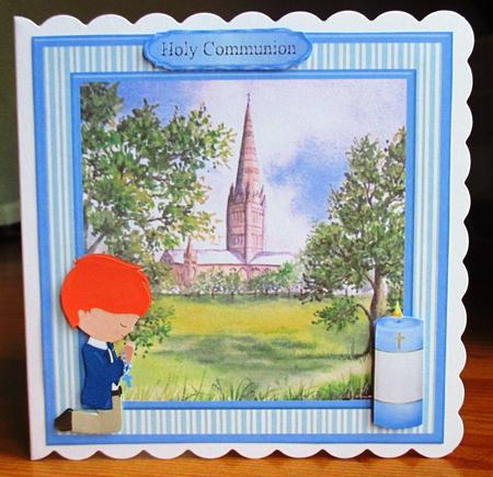 First Holy Communion Boy (red Hair) Card Topper & Decoupage by Johanna Lambert