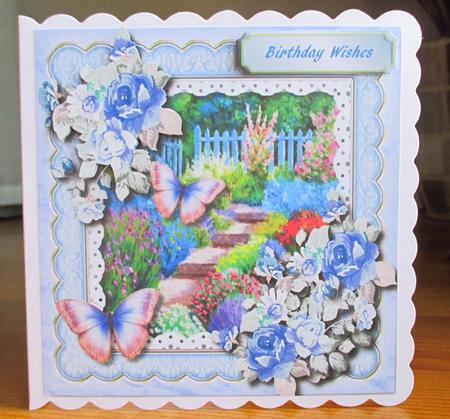 Lovely Garden Scene with Pink Butterfly's by Johanna Lambert