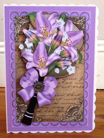 Lilac Lily All Occasion Fan Decoupage Step by Step Sheet by Johanna Lambert
