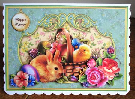Easter Basket & Roses Card Topper & Decoupage by Johanna Lambert