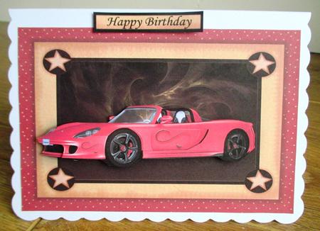 Sports Car Decoupage Father's Day Male Birthday by Johanna Lambert