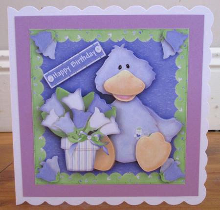 Lilac Duckling Topper & Decoupage Thank You Sorry by Johanna Lambert