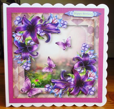Floral & Flutters - Purple Lilies 8x8 Quick Topper by Johanna Lambert