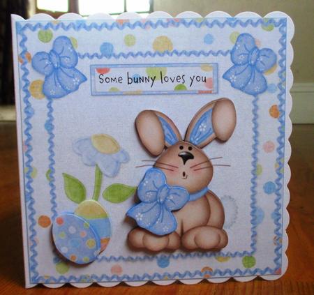 Cute Easter Bunny Blue by Johanna Lambert