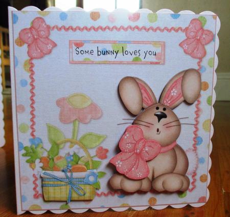 Cute Easter Bunny Pink by Johanna Lambert
