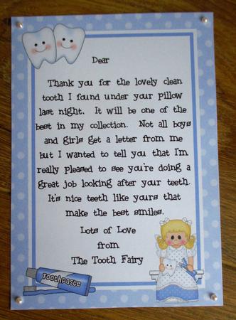 A4 Letter from the Tooth Fairy by Johanna Lambert